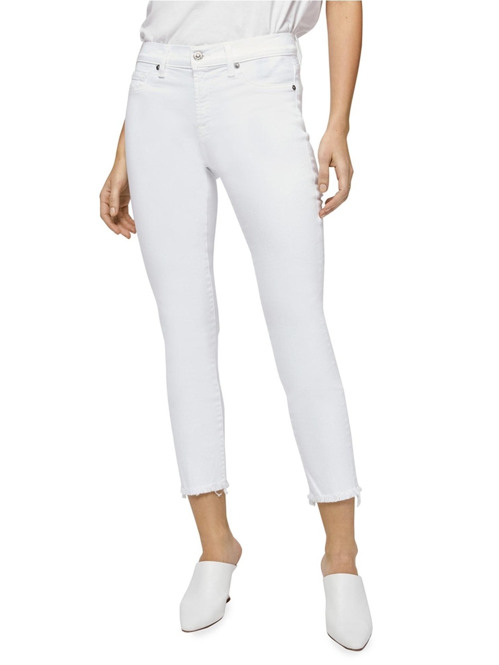 7 For All Mankind Roxanne Raw-Edge Ankle Skinny